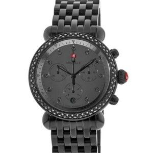 MICHELE CSX Signature Black Diamond Dial Black Steel Women's Watch MWW03D000051